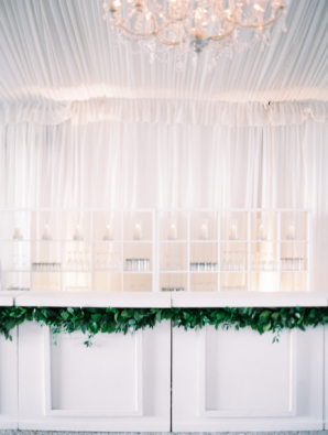 Modern Wedding Bar with Greenery