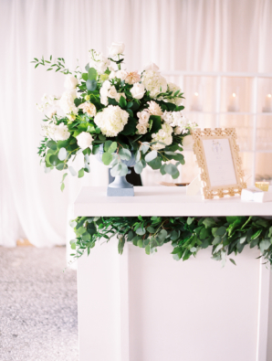 Wedding Bar with Greenery Accents