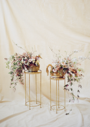Wedding Flowers in Coral Burgundy and Gold