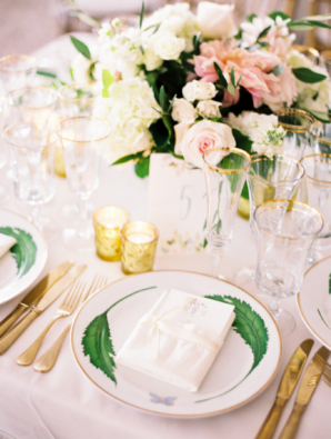 White Pink and Green Elegant Reception