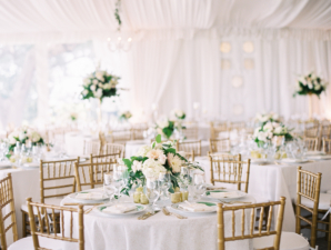White and Green Tent Wedding