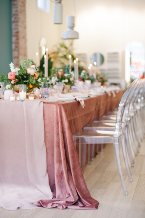 Dusty Pink and Acrylic Party Table