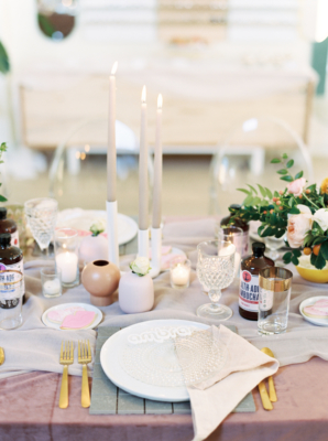 Modern White Party Place Setting