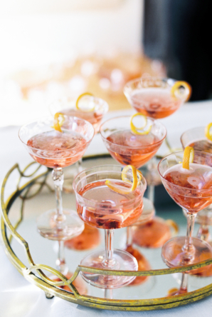 Pink Cocktails in Vintage Tray