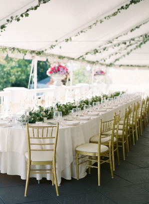 Romantic Green and Gold Tent Wedding