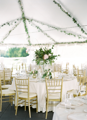 White Gold Green Wedding Tent