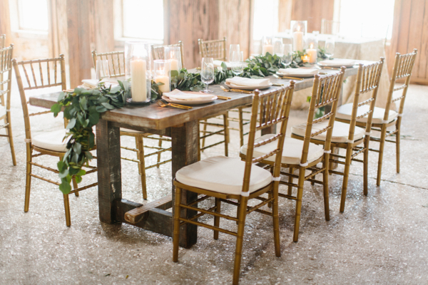 Wood and Greenery Wedding Table