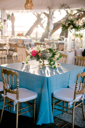 Blue and Gold Wedding in Tent