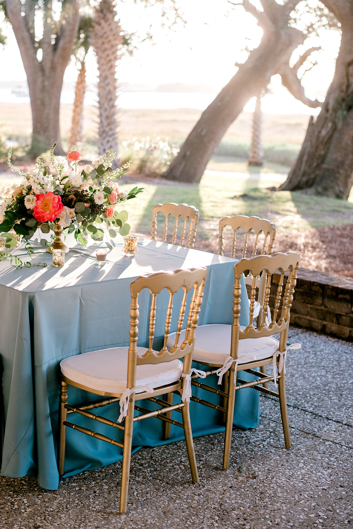 Colorful Pink Blue and Gold Wedding