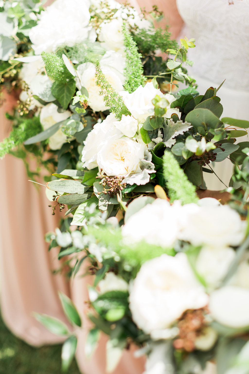 Green and White Bouquets