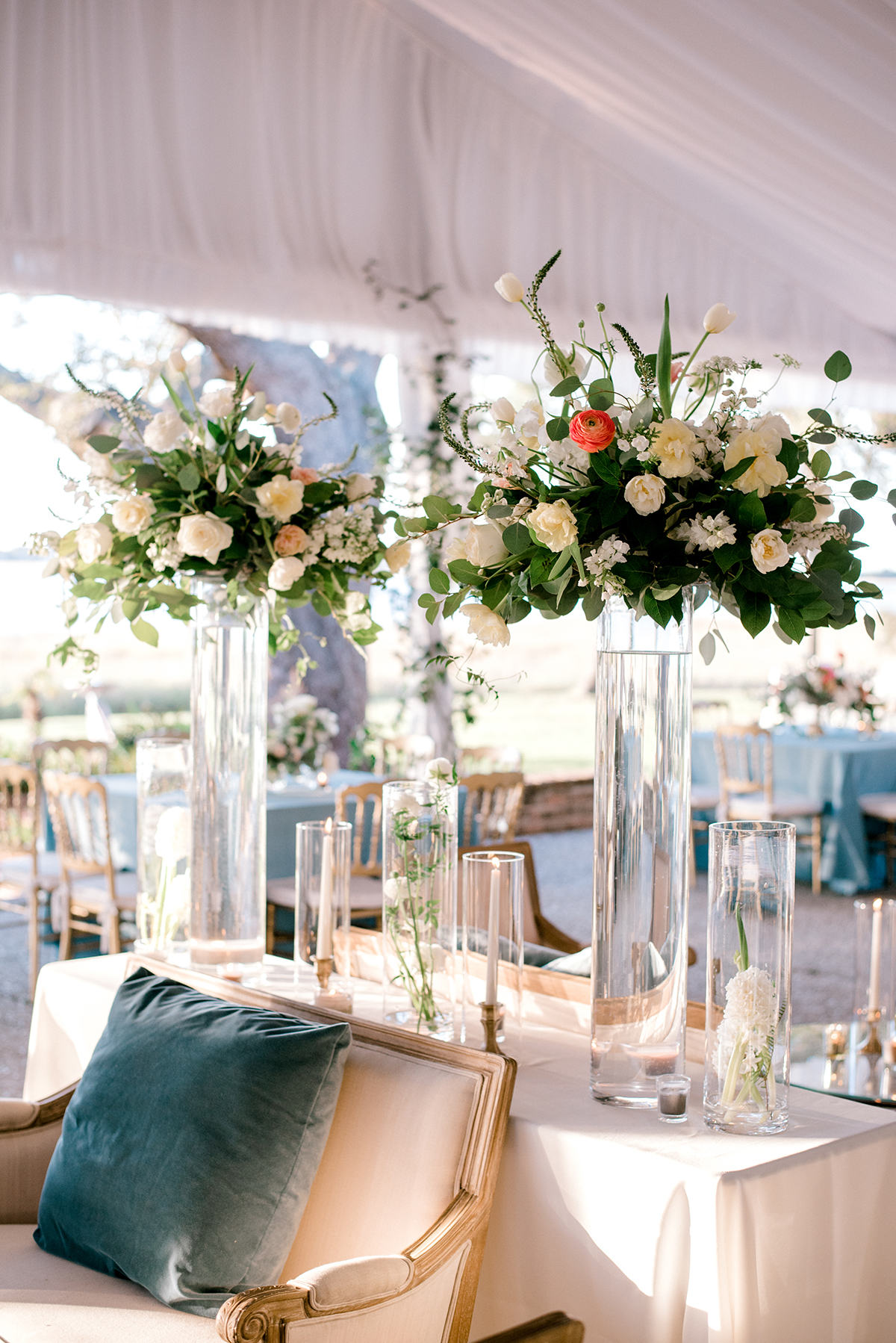Tall Centerpieces with Spray Roses