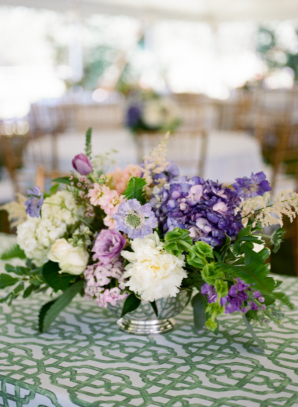 Green and Purple Wedding Reception