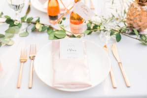 Peach Gold and Pink Outdoor Wedding