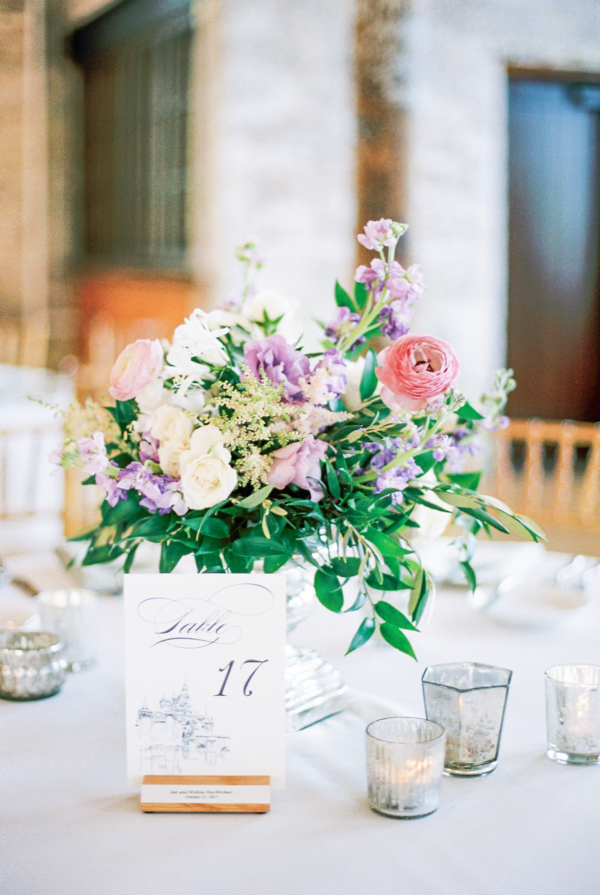 Pink Purple and Green Centerpiece