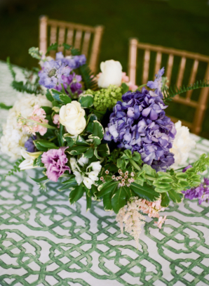 Purple and Green Centerpiece