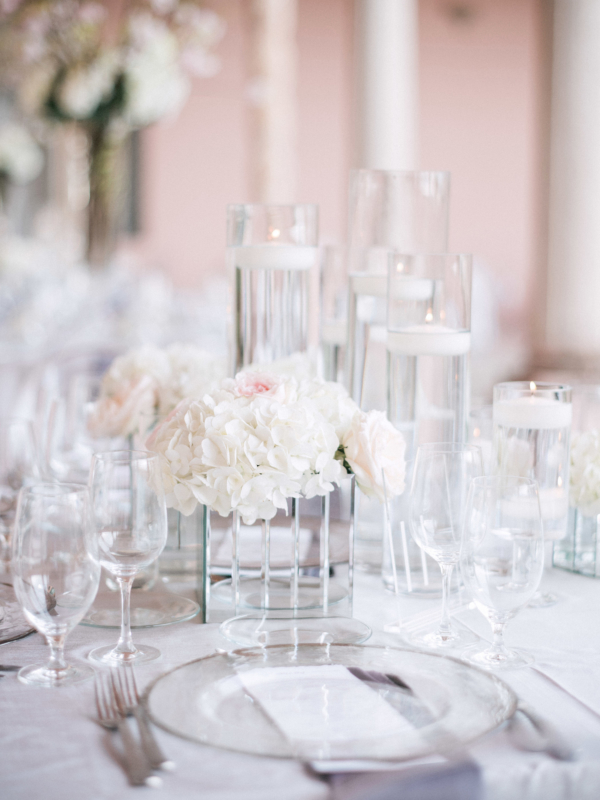 White and Glass Modern Centerpiece
