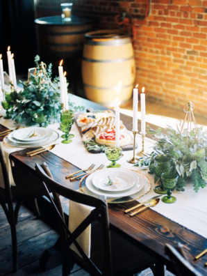 Wood Wedding Table in Winery