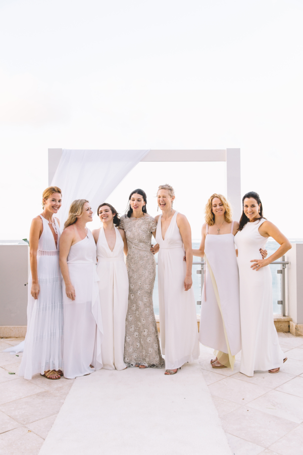 Mix and Match White Bridesmaid Dresses