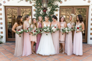 Mix and Match Pink Bridesmaids Dresses