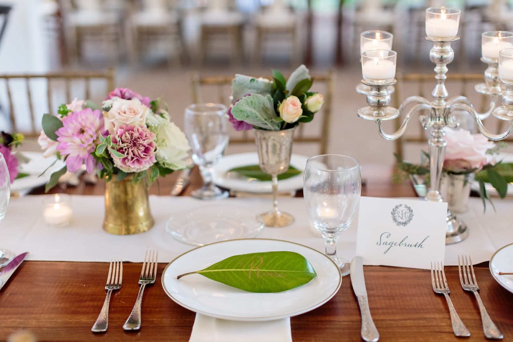 Place Cards on Leaves