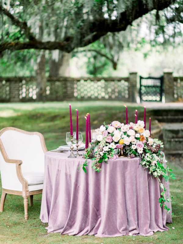 Purple Velvet Wedding Table