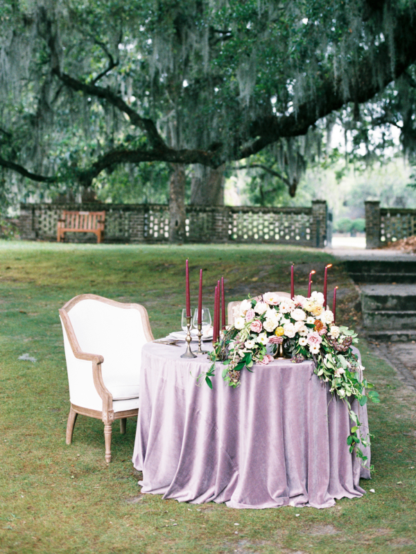 Purple and Lavender Sweetheart Table
