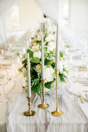 Silk and Taper Candle Wedding Table