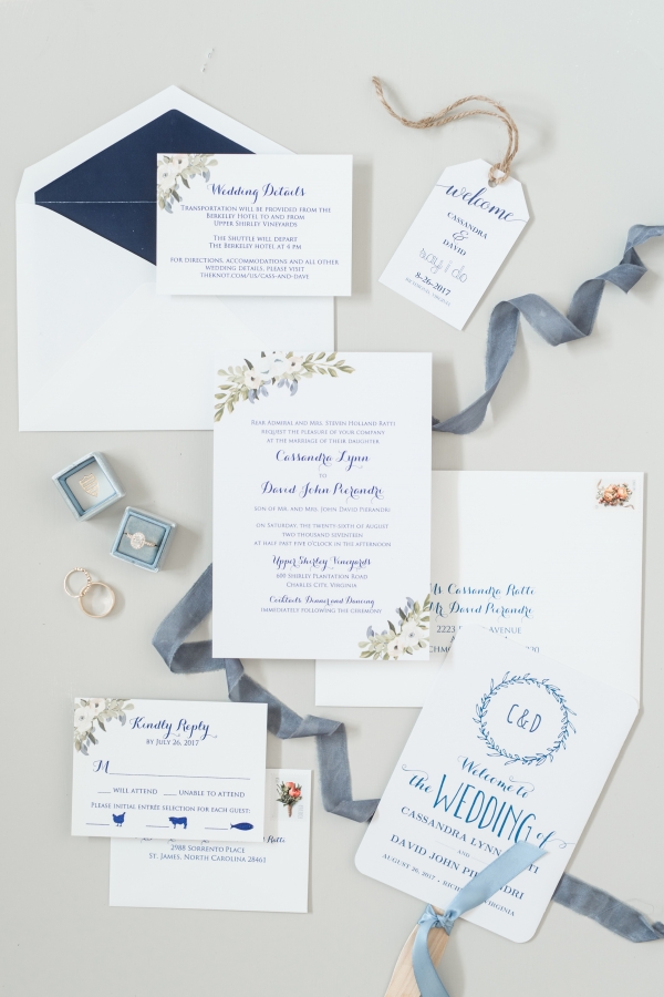 Blue and White Wedding Invitations