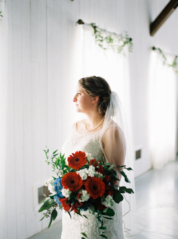 Bride with Red Bouquet