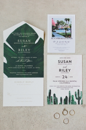 Cactus and Leaf Wedding Invitations