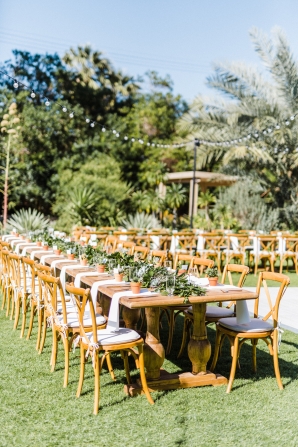 Long Wood Tables for Outdoor Wedding