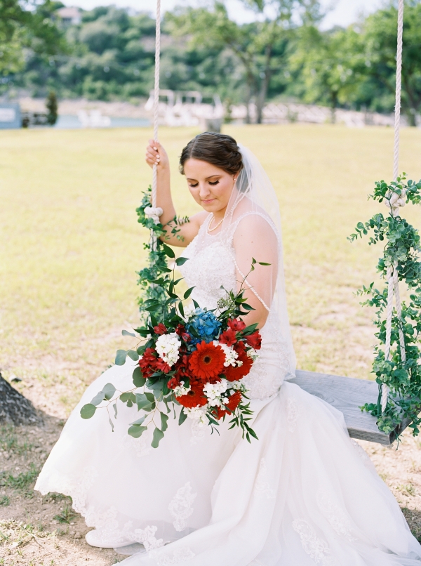 Red White and Blue Bride Bouquet