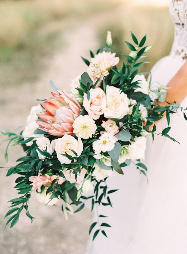 Elegant Bride Bouquet with Protea