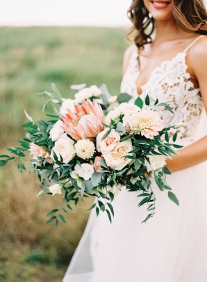 Elegant Peach Bridal Bouquet