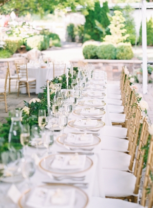 Gold and Green Wedding in Tent