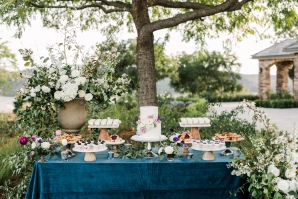 Wedding Dessert Table with Blue and Berry