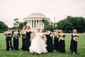 Bridal Party in Black Dresses