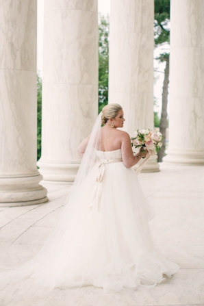Bride at Jefferson Memorial in DC