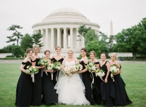 Bridesmaids at Jefferson Memorial