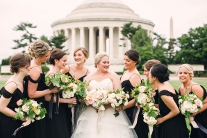 Bridesmaids in DC at Jefferson Memorial