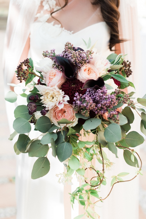 Dramatic Purple Wedding Bouquet