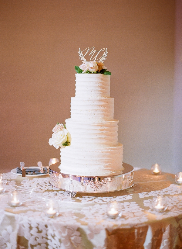 Four Tier Wedding Cake with Laser Cut Topper