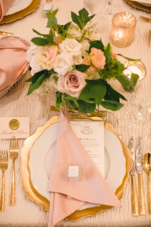 Gold and Pink Wedding Reception