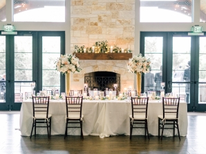 Wedding Party Table by Fireplace