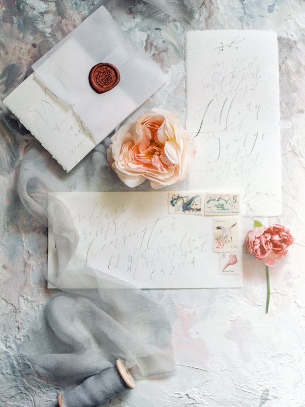 Wedding Stationery with Vintage Stamps