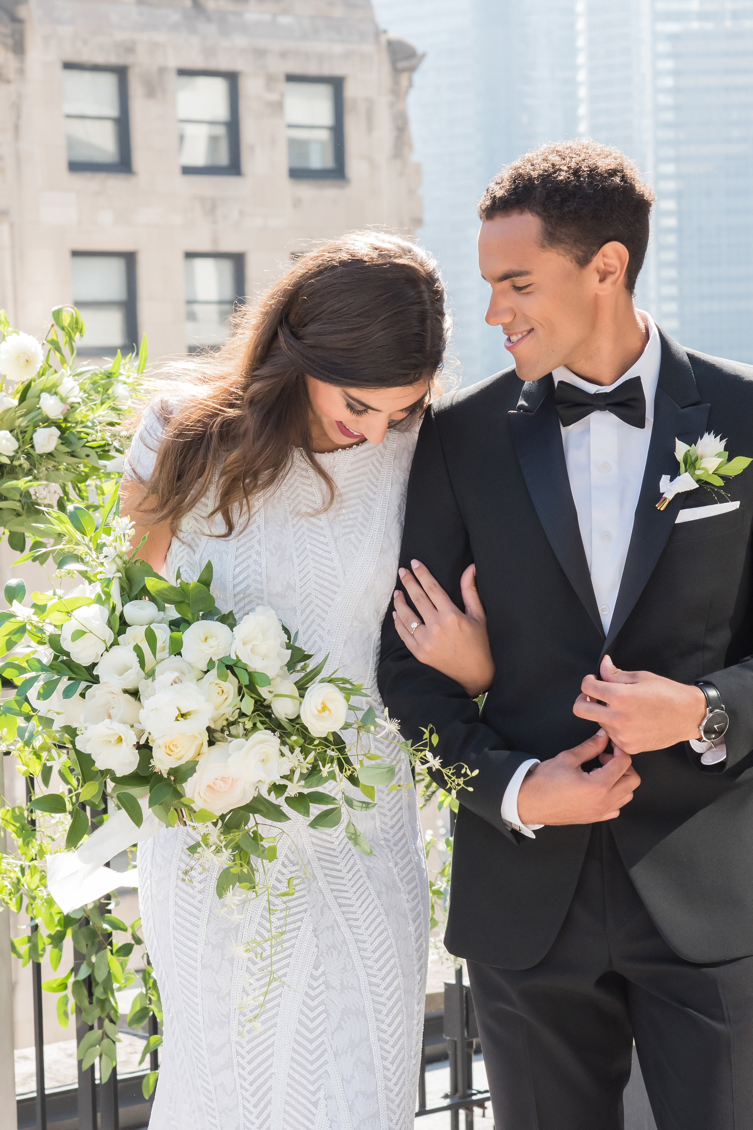 Modern Rooftop Elopement Featuring Movado + Kay Jewelers