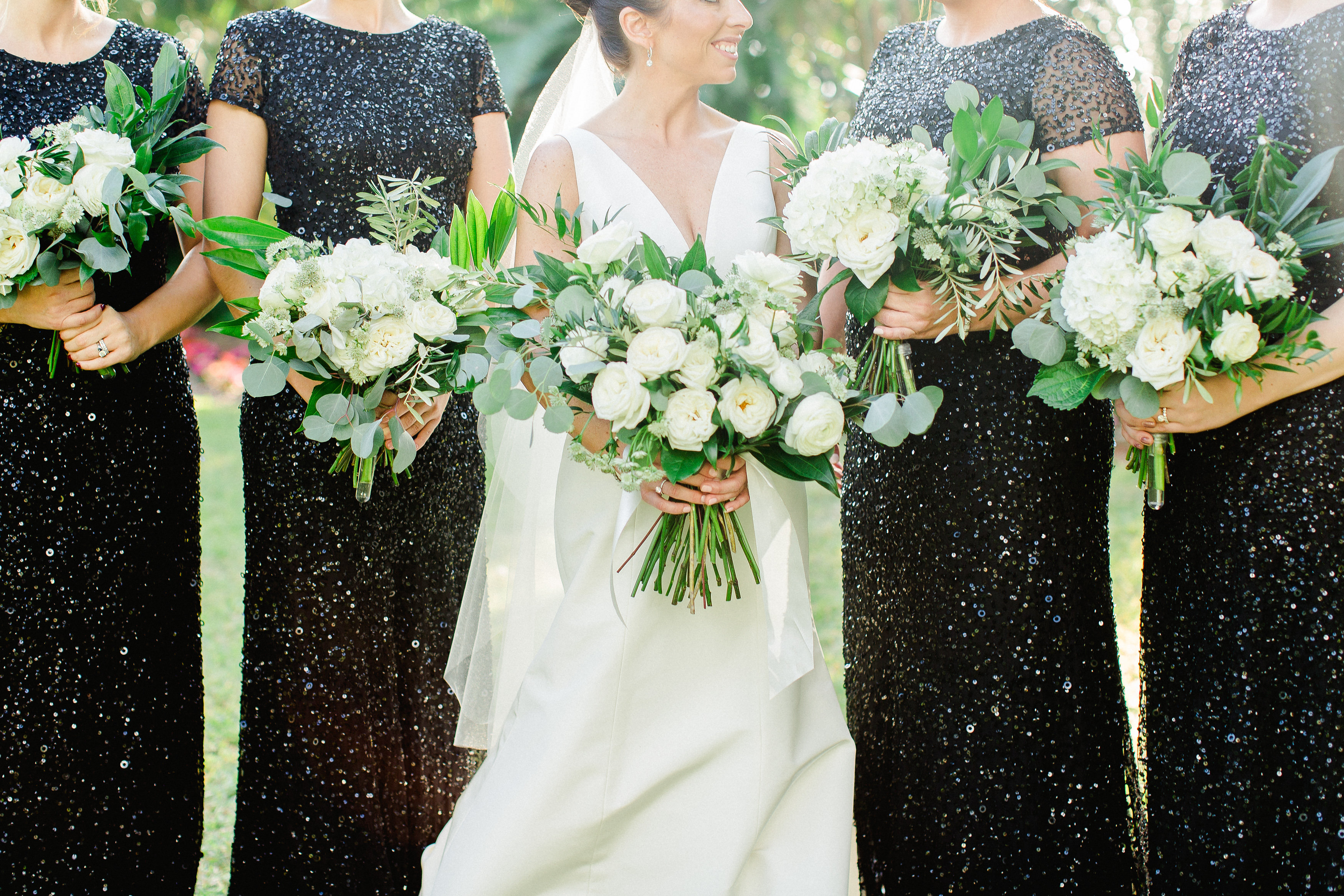 Black Sequin Bridesmaids Dresses