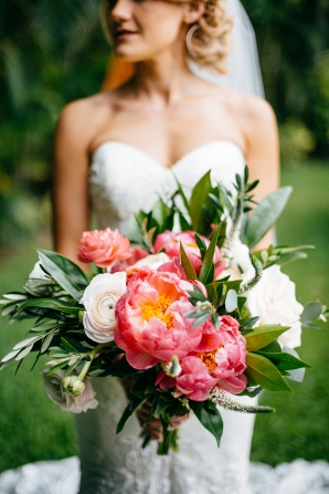 Coral Charm Peony Bouquet