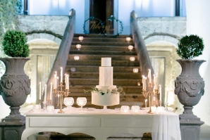 Elegant Cake Table at Wedding