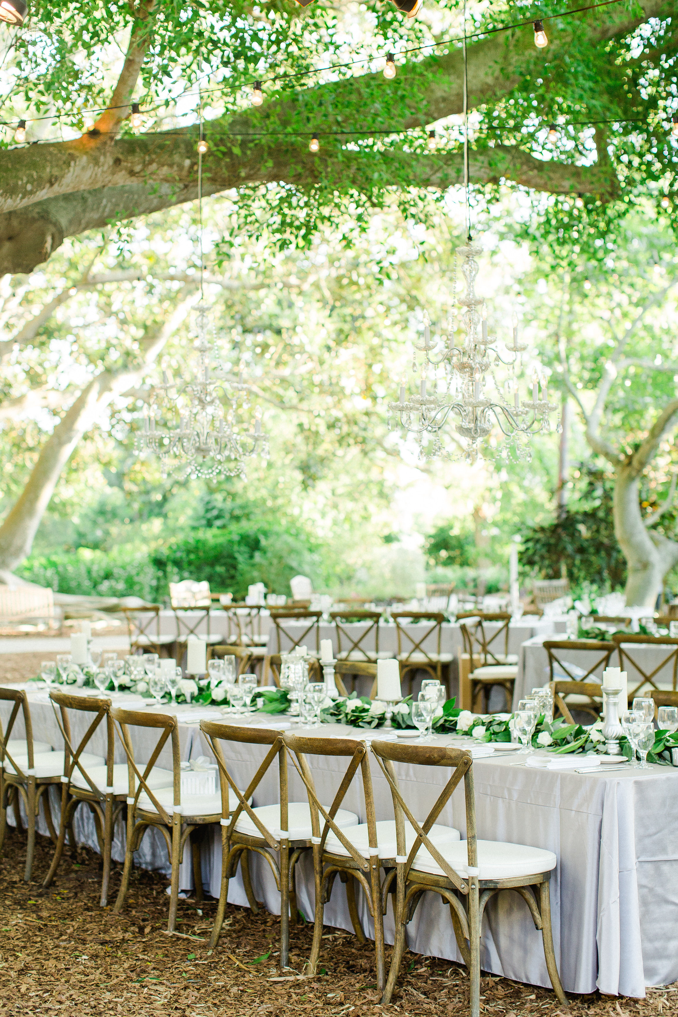 Green and Gray Outdoor Wedding Reception